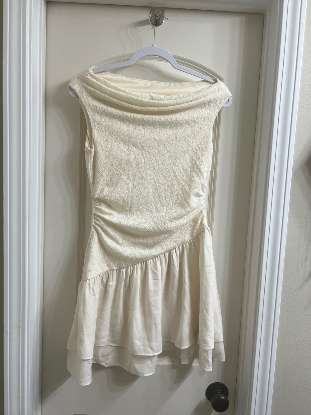 CIDER Cream Sleeveless Drop-Waist Dress